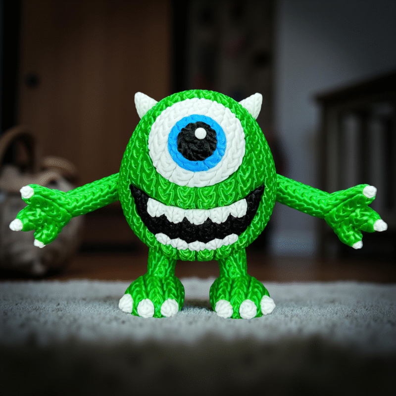 Figura 3D - Mike Wazowski – Monsters Inc – Estilo Crochet